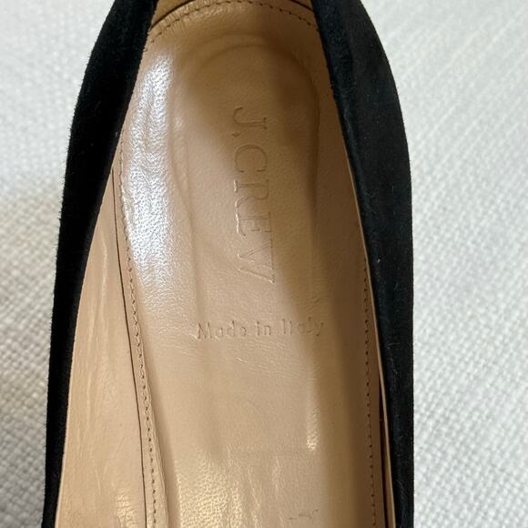 J.Crew Black Suede Pointed Toe Pumps • Made in Italy • Size 10 • Classic Heel - Picture 6 of 11